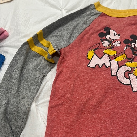 Disney Mickey Mouse Kids Raglan Shirt - Red and Gray - Picture 3 of 4